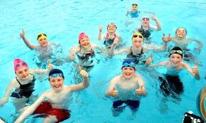 Happy Swimmers testing out the Heated Pool