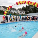 The first of many swim races in the pool